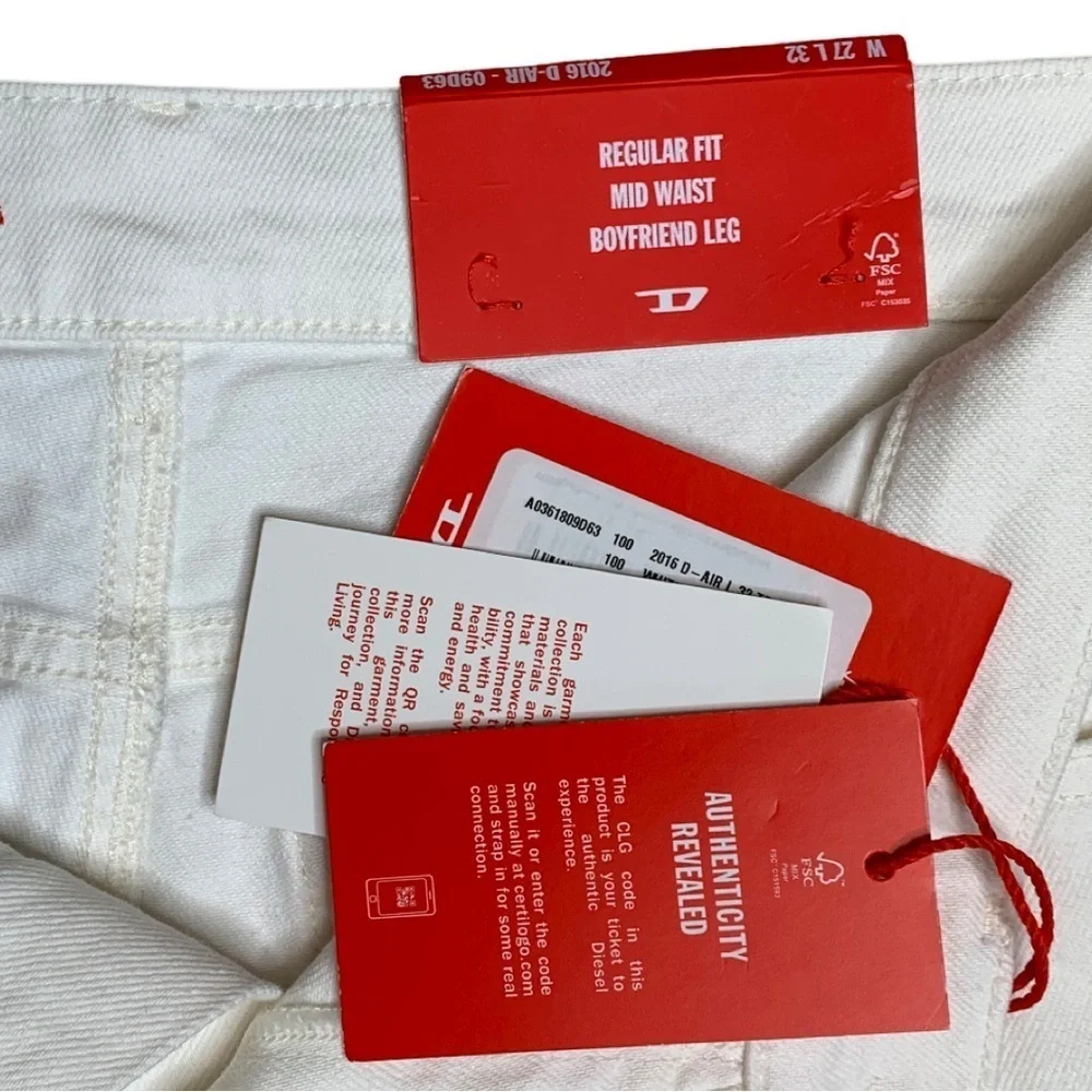 Diesel Boyfriend Jeans 2016 D-Air 09D63 White Size 27 - Picture 11 of 17